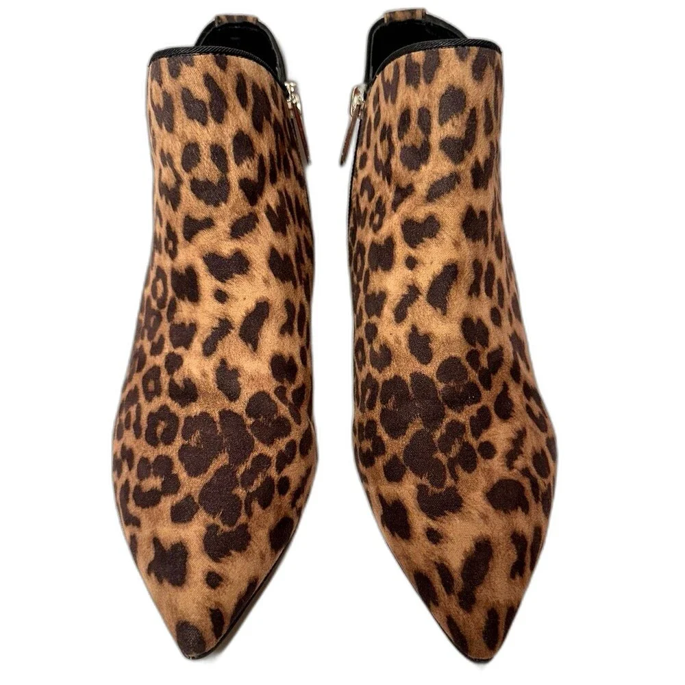Circus by Sam Edelman Keri Leopard Print Pointed Toe Ankle Booties Women's 7M